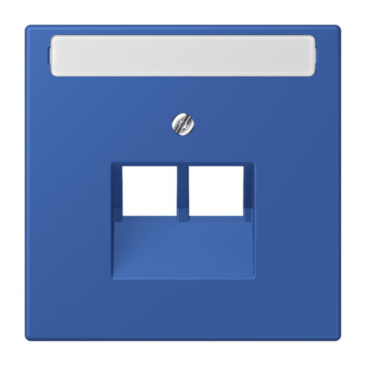 Jung Abdeckung für IAE/UAE-Anschlussdosen 2 x 8-polig, mit Schriftfeld, Thermoplast lackiert, Serie LS, bleu outremer 59 LC969-2NAUA253