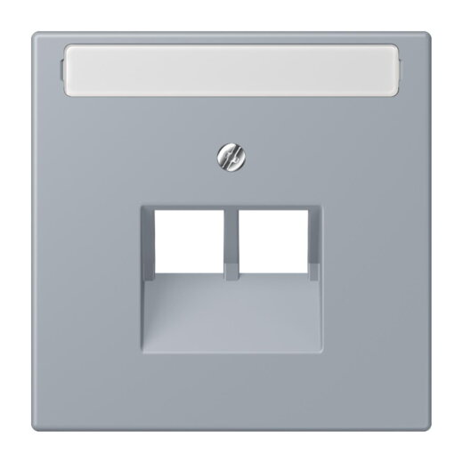 Jung Abdeckung für IAE/UAE-Anschlussdosen 2 x 8-polig, mit Schriftfeld, Thermoplast lackiert, Serie LS, gris clair 59 LC969-2NAUA257