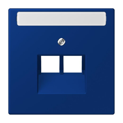 Jung Abdeckung für IAE/UAE-Anschlussdosen 2 x 8-polig, mit Schriftfeld, Thermoplast lackiert, Serie LS, bleu outremer foncé LC969-2NAUA261