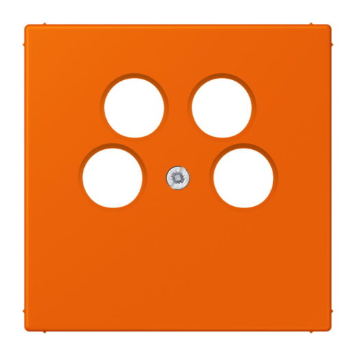 Jung Abdeckung für 4-Loch SAT-TV-Steckdose (Ankaro), Thermoplast, Serie LS, orange LC990-4SAT2224