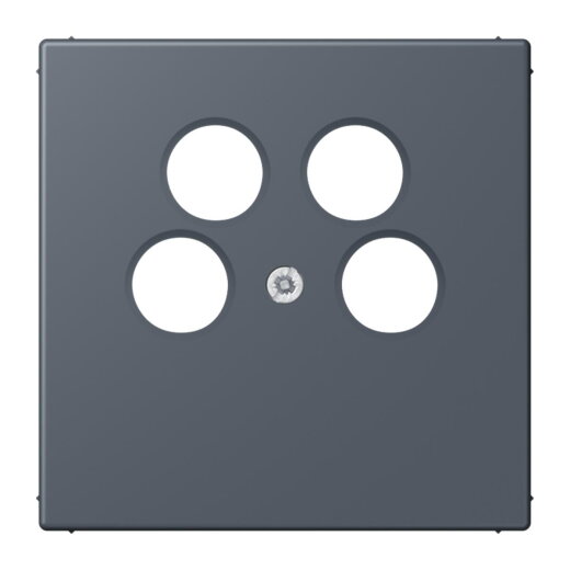 Jung Abdeckung für 4-Loch SAT-TV-Steckdose (Ankaro), Thermoplast, Serie LS, gris fonce 59 LC990-4SAT2262