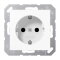 Jung SCHUKO Steckdose, 16 A 250 V ~, Duroplast antimikrobiell, Serie AS, alpinweiß SPA1520WW