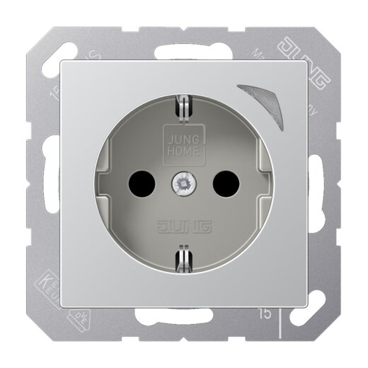 Jung HOME SCHUKO® Steckdose, 16 A 250 V ~, Schraubklemmen, mit Funktionsanzeige, SAFETY+, Thermoplast lackiert BTA1521SAL