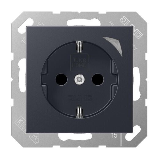 Jung HOME SCHUKO® Steckdose, 16 A 250 V ~, Schraubklemmen, mit Funktionsanzeige, SAFETY+, Thermoplast lackiert BTA1521SANM