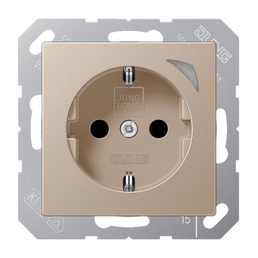 Jung HOME SCHUKO® Steckdose, 16 A 250 V ~, Schraubklemmen, mit Funktionsanzeige, SAFETY+, Thermoplast lackiert BTA1521SCH