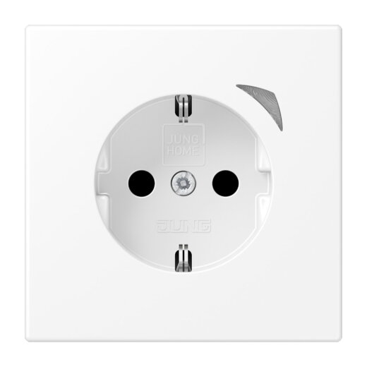 Jung SCHUKO Steckdose, 16 A 250 V ~, Schraubklemmen, mit Funktionsanzeige, SAFETY+, Thermoplast lackiert, Serie LS, BTLS1521SWWM