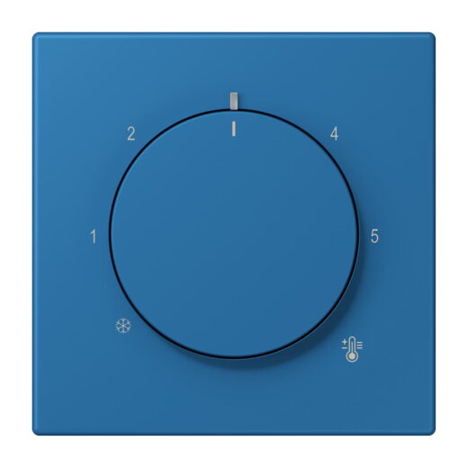 Jung Abdeckung für Raumtemperaturregler-Einsätze, Thermoplast lackiert, Serie LS, bleu céruléen 31 LC1749BF211