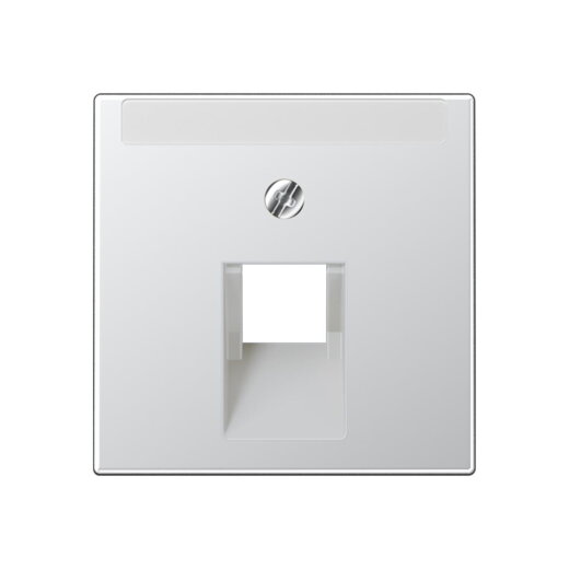 Jung Abdeckung für IAE/UAE-Anschlussdosen 1 x 8-polig, mit Schriftfeld, Thermoplast lackiert, Serie A, aluminium A569-1NAPLUAAL