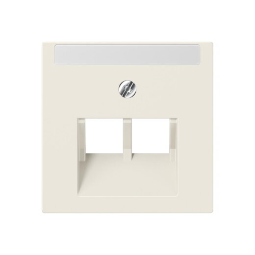 Jung Abdeckung für IAE/UAE-Anschlussdosen 2 x 8-polig, mit Schriftfeld, Thermoplast, Serie AS, weiß A569-2NAPLUA