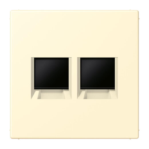 Jung Abdeckung (gerastet) für Modular-Jack-Steckbuchsen 2fach, Serie LS, blanc LC1969-2WE201