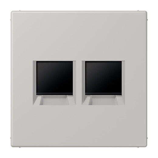 Jung Abdeckung (gerastet) für Modular-Jack-Steckbuchsen 2fach, Serie LS, gris clair 31 LC1969-2WE205
