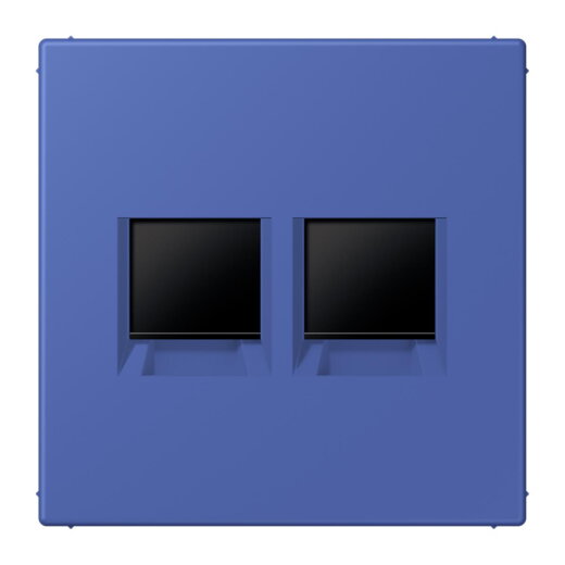 Jung Abdeckung (gerastet) für Modular-Jack-Steckbuchsen 2fach, Serie LS, bleu outremer 31 LC1969-2WE206