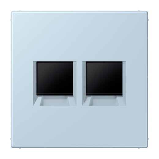 Jung Abdeckung (gerastet) für Modular-Jack-Steckbuchsen 2fach, Serie LS, outremerclair LC1969-2WE208