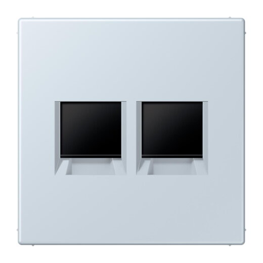 Jung Abdeckung (gerastet) für Modular-Jack-Steckbuchsen 2fach, Serie LS, outremer pale LC1969-2WE209