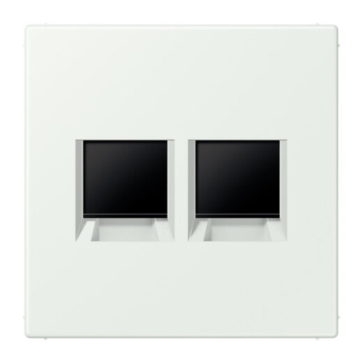 Jung Abdeckung (gerastet) für Modular-Jack-Steckbuchsen 2fach, Serie LS, outremer gris LC1969-2WE210