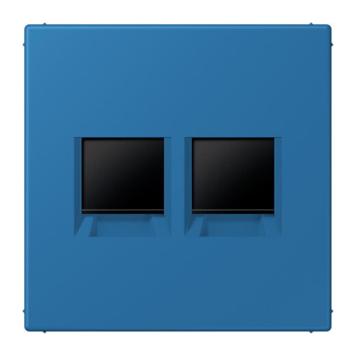 Jung Abdeckung (gerastet) für Modular-Jack-Steckbuchsen 2fach, Serie LS, bleu céruléen 31 LC1969-2WE211