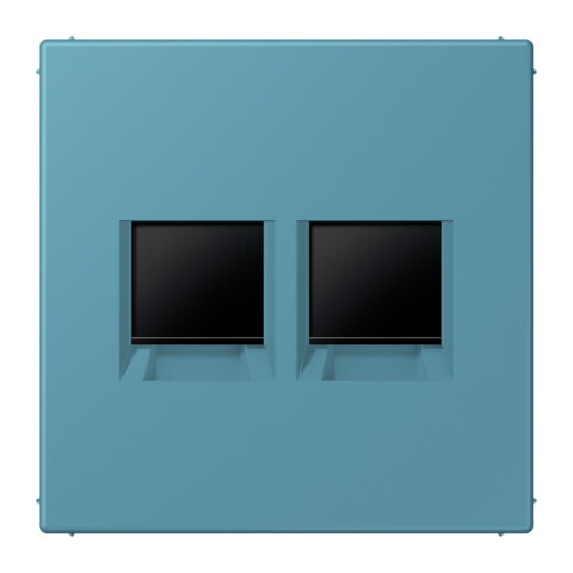 Jung Abdeckung (gerastet) für Modular-Jack-Steckbuchsen 2fach, Serie LS, céruléen vif LC1969-2WE212