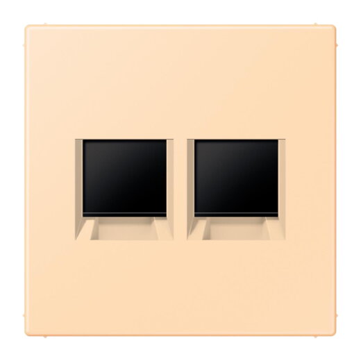 Jung Abdeckung (gerastet) für Modular-Jack-Steckbuchsen 2fach, Serie LS, ocre LC1969-2WE223