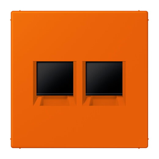 Jung Abdeckung (gerastet) für Modular-Jack-Steckbuchsen 2fach, Serie LS, orange LC1969-2WE224