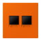 Jung Abdeckung (gerastet) für Modular-Jack-Steckbuchsen 2fach, Serie LS, orange LC1969-2WE224