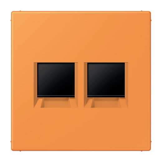 Jung Abdeckung (gerastet) für Modular-Jack-Steckbuchsen 2fach, Serie LS, orange clair LC1969-2WE225