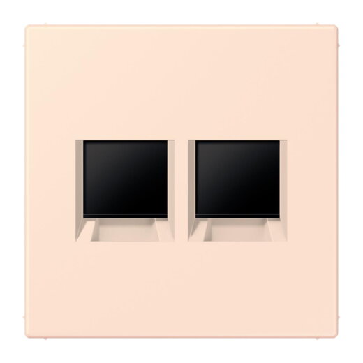 Jung Abdeckung (gerastet) für Modular-Jack-Steckbuchsen 2fach, Serie LS, orange pâle LC1969-2WE226