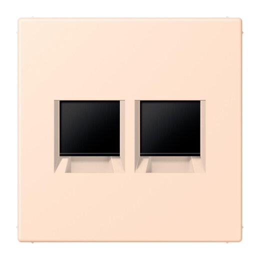 Jung Abdeckung (gerastet) für Modular-Jack-Steckbuchsen 2fach, Serie LS, rose pâle LC1969-2WE228