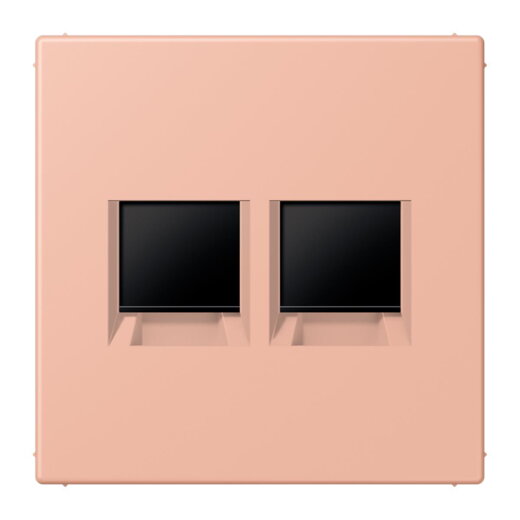 Jung Abdeckung (gerastet) für Modular-Jack-Steckbuchsen 2fach, Serie LS, rose clair LC1969-2WE231