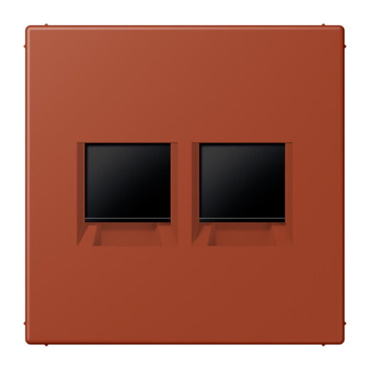Jung Abdeckung (gerastet) für Modular-Jack-Steckbuchsen 2fach, Serie LS, locre rouge LC1969-2WE232