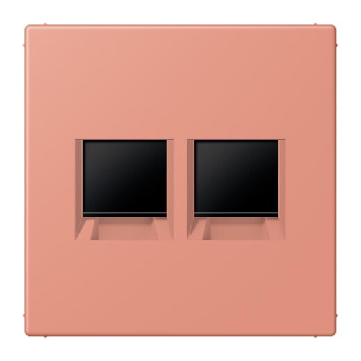 Jung Abdeckung (gerastet) für Modular-Jack-Steckbuchsen 2fach, Serie LS, locre rouge moyen LC1969-2WE233