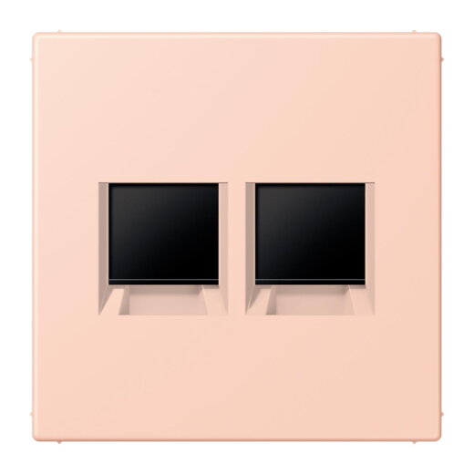 Jung Abdeckung (gerastet) für Modular-Jack-Steckbuchsen 2fach, Serie LS, locre rouge clair LC1969-2WE234