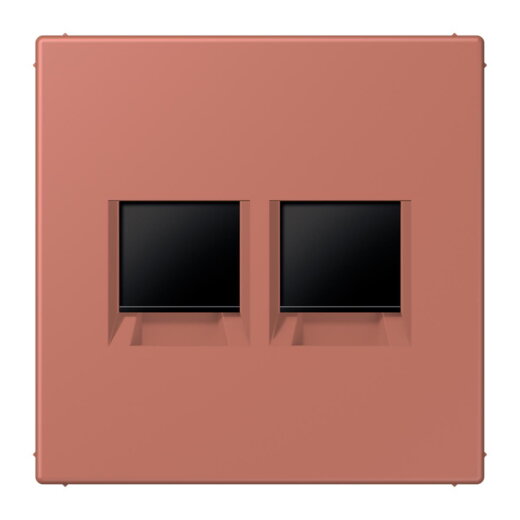 Jung Abdeckung (gerastet) für Modular-Jack-Steckbuchsen 2fach, Serie LS, terre sienne brique LC1969-2WE236