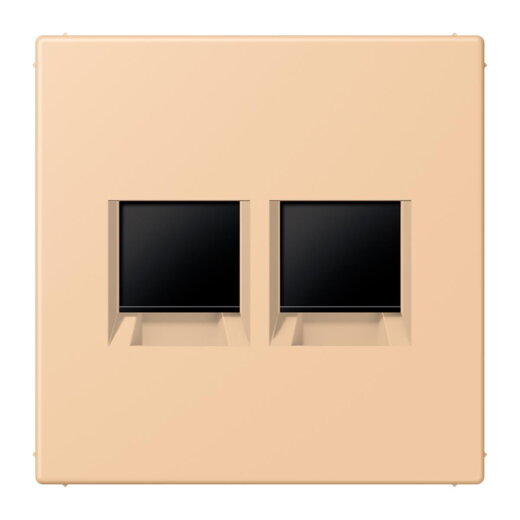 Jung Abdeckung (gerastet) für Modular-Jack-Steckbuchsen 2fach, Serie LS, terre sienne claire 31 LC1969-2WE237