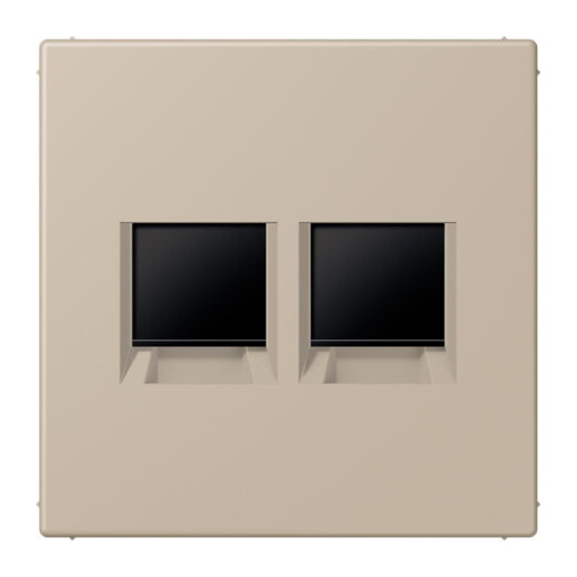 Jung Abdeckung (gerastet) für Modular-Jack-Steckbuchsen 2fach, Serie LS, ombre naturelle claire LC1969-2WE243