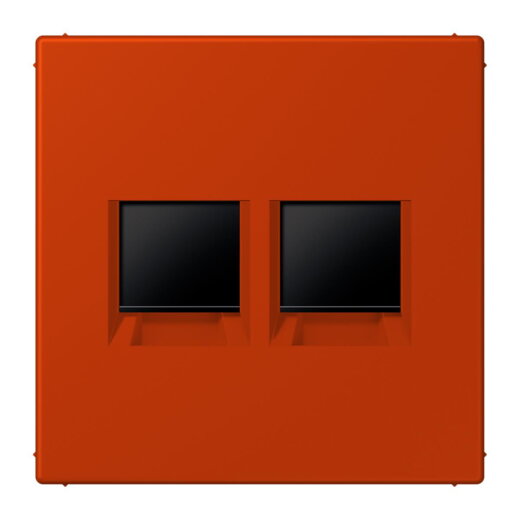 Jung Abdeckung (gerastet) für Modular-Jack-Steckbuchsen 2fach, Serie LS, rouge vermillon 59 LC1969-2WE244