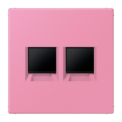 Jung Abdeckung (gerastet) für Modular-Jack-Steckbuchsen 2fach, Serie LS, rose vif LC1969-2WE246