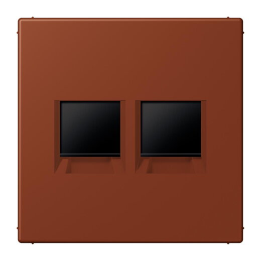 Jung Abdeckung (gerastet) für Modular-Jack-Steckbuchsen 2fach, Serie LS, terre sienne br?lée 59 LC1969-2WE247