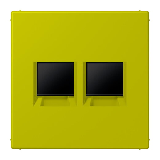 Jung Abdeckung (gerastet) für Modular-Jack-Steckbuchsen 2fach, Serie LS, vert olive vif LC1969-2WE249