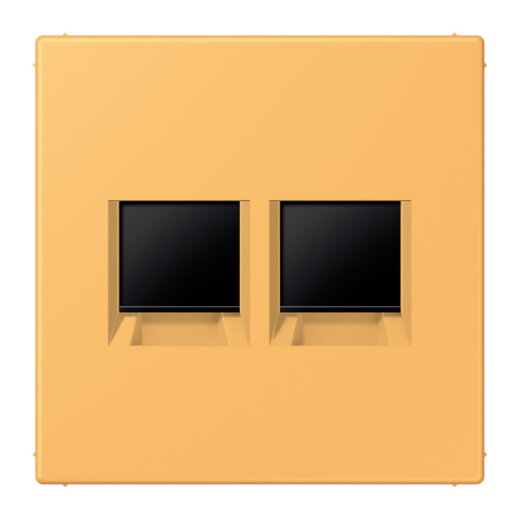Jung Abdeckung (gerastet) für Modular-Jack-Steckbuchsen 2fach, Serie LS, ocre jaune clair LC1969-2WE254