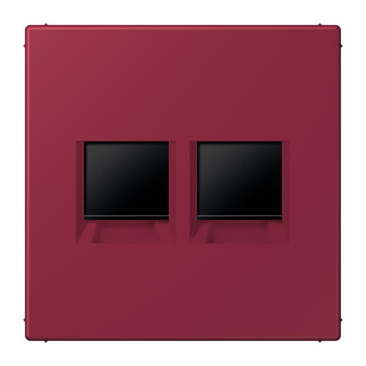 Jung Abdeckung (gerastet) für Modular-Jack-Steckbuchsen 2fach, Serie LS, le rubis LC1969-2WE255