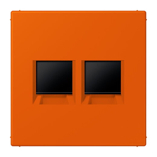 Jung Abdeckung (gerastet) für Modular-Jack-Steckbuchsen 2fach, Serie LS, orange vif LC1969-2WE260