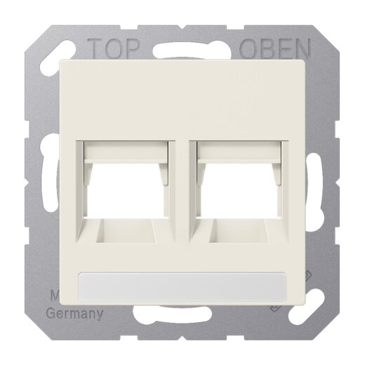 Jung Abdeckung (gerastet) für Modular-Jack-Steckbuchsen 2fach, Serie AS, weiß A1569-2NAWE