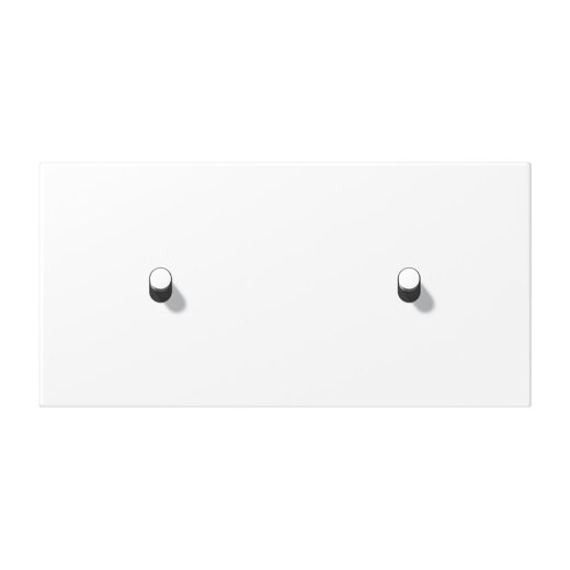 Jung Abdeckung mit Kipphebel, Zylinder, 2fach, 2 x 1 Kipphebel, waagerecht, Serie LS 1912, schneeweiß matt (lackiertes Aluminium) AL12-200WWMR07