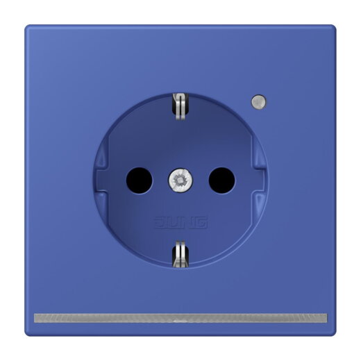 Jung SCHUKO Steckdose, 16 A 250 V ~, mit LED-Orientierungslicht, SAFETY+, Serie LS, bleu outremer 31 LC1520-OLNW206