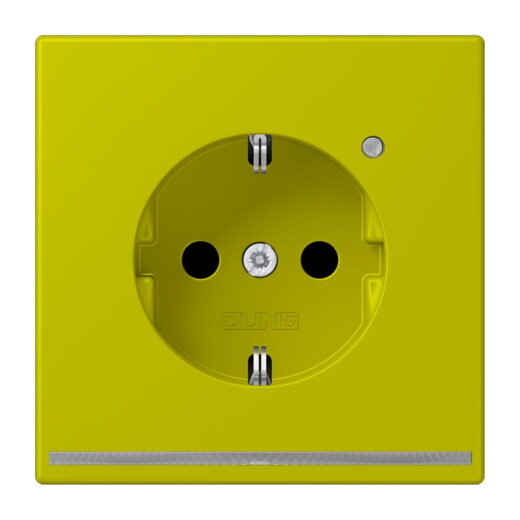 Jung SCHUKO Steckdose, 16 A 250 V ~, mit LED-Orientierungslicht, SAFETY+, Serie LS, vert olive vif LC1520-OLNW249