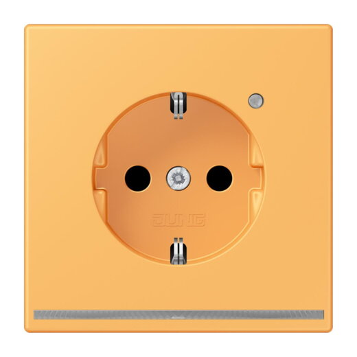 Jung SCHUKO Steckdose, 16 A 250 V ~, mit LED-Orientierungslicht, SAFETY+, Serie LS, ocre jaune clair LC1520-OLNW254