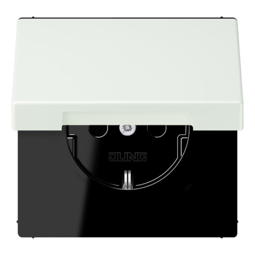 Jung SCHUKO Steckdose, 16 A 250 V ~, ohne Krallen, Klappdeckel, Serie LS, outremer gris LC1520NBFKL210