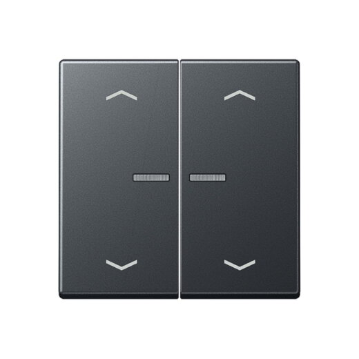 Jung HOME Taster 2fach, mit Pfeilsymbolen, Thermoplast lackiert, Serie A, anthrazit matt BTA17102BFPANM