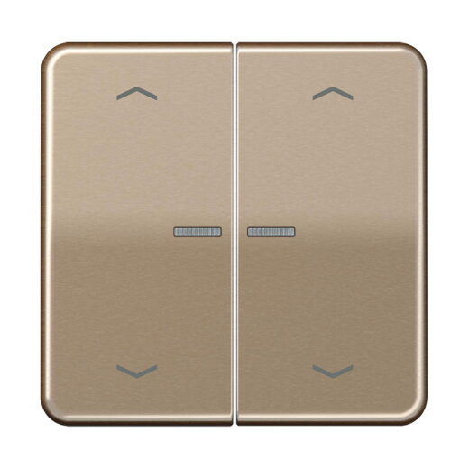 Jung HOME Taster 2fach, mit Pfeilsymbolen, Aluminium eloxiert, Serie CD, gold-bronze BTCD17102PGB
