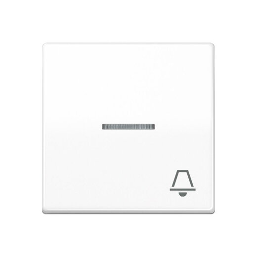 Jung Wippe 1fach mit Lichtleiter, Symbol Klingel, Duroplast antimikrobiell, Serie AS, alpinweiß SPAS591KO5KWW